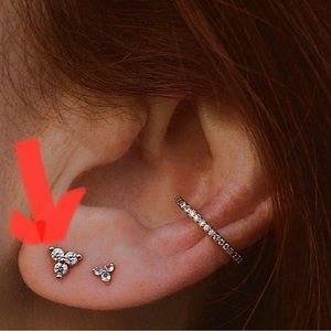 Maison Miru Silver & Crystal Trinity Studs